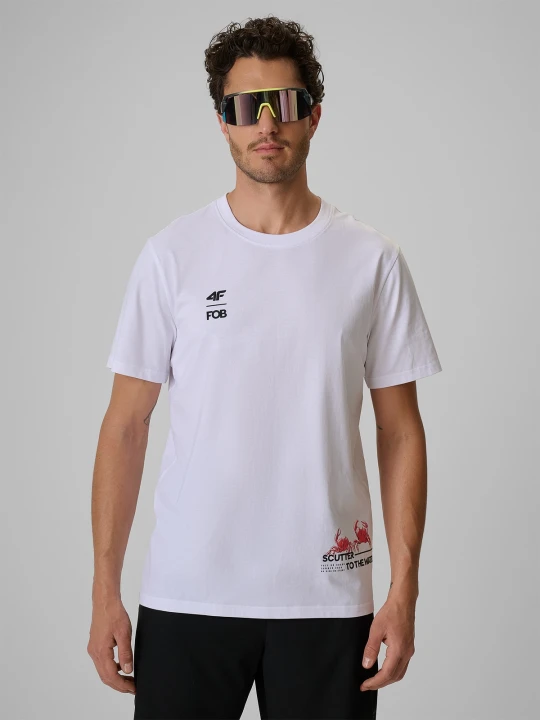 Zdjęcie produktu 4F T-shirt regular z nadrukiem męski - biały S