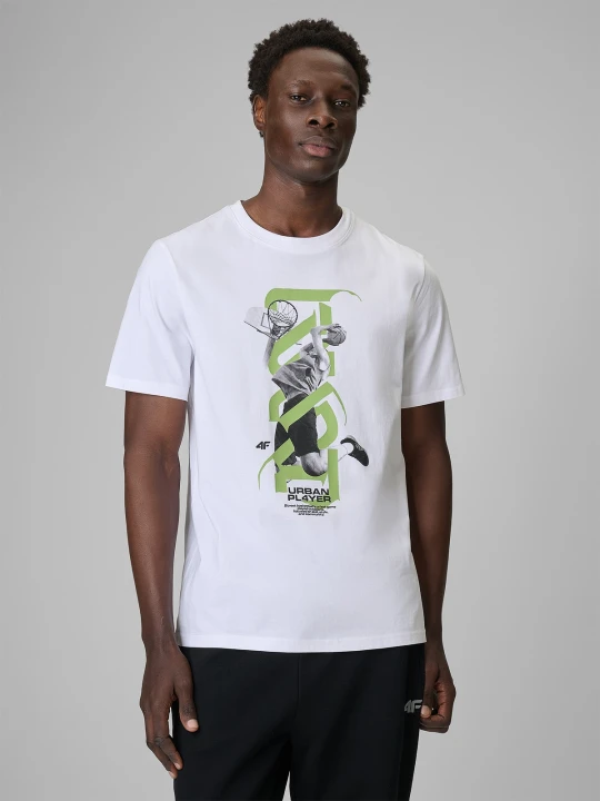 Zdjęcie produktu 4F T-shirt regular z nadrukiem męski - biały M