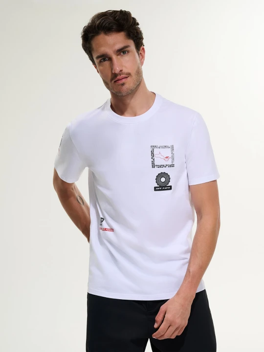 Zdjęcie produktu 4F T-shirt regular z nadrukiem męski - biały S