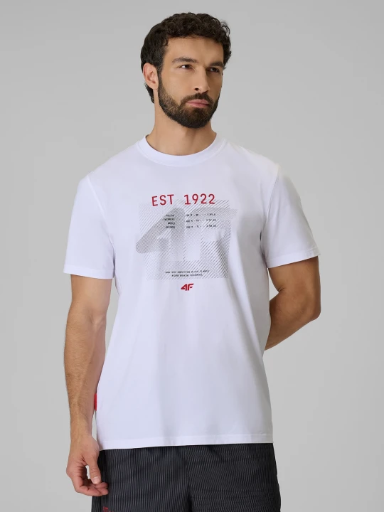 Zdjęcie produktu 4F T-shirt regular z nadrukiem męski - biały S