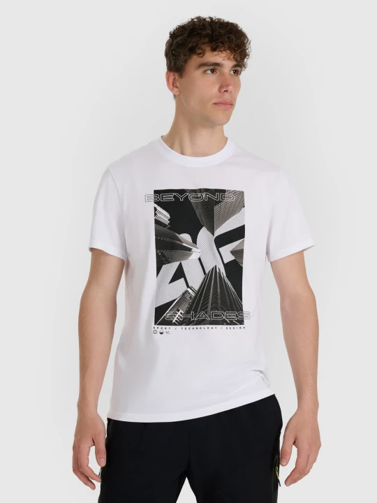 Zdjęcie produktu 4F T-shirt regular z nadrukiem męski - biały XXL