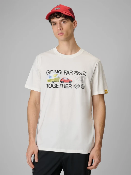 Zdjęcie produktu 4F T-shirt regular z nadrukiem męski - biały L