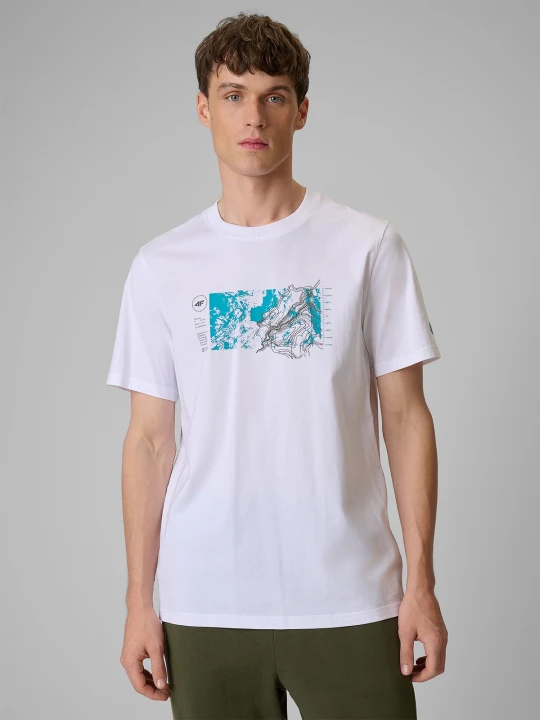 Zdjęcie produktu 4F T-shirt regular z nadrukiem męski - biały S
