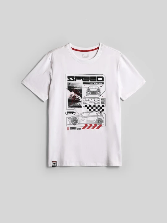 Zdjęcie produktu 4F T-shirt regular z nadrukiem męski - biały L