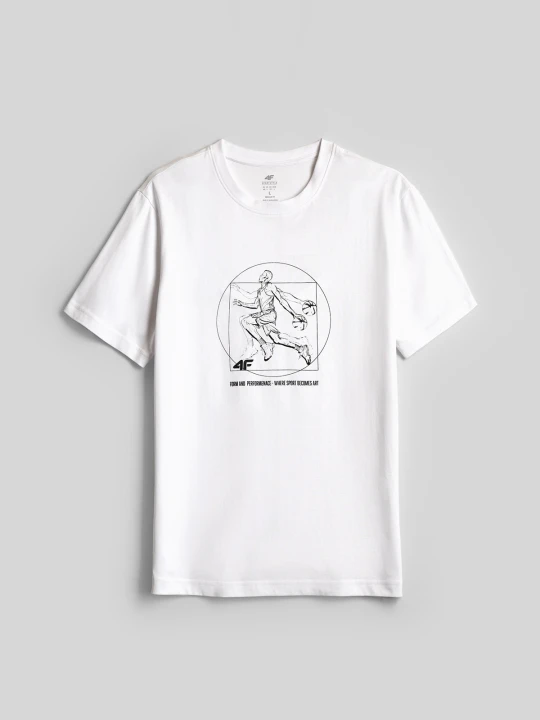Zdjęcie produktu 4F T-shirt regular z nadrukiem męski - biały S
