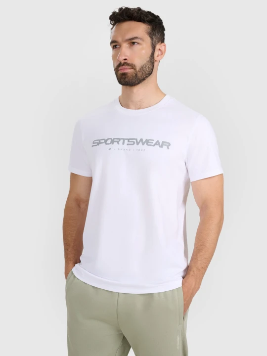 Zdjęcie produktu 4F T-shirt regular z nadrukiem męski - biały S