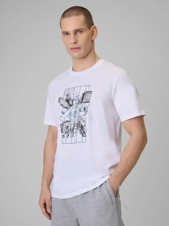 Zdjęcie produktu 4F T-shirt regular z nadrukiem męski - biały S