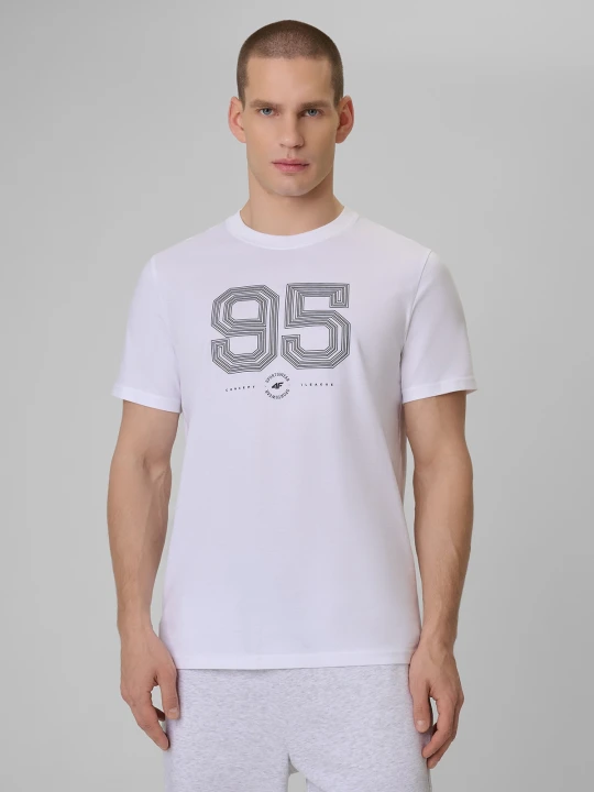 Zdjęcie produktu 4F T-shirt regular z nadrukiem męski - biały XL
