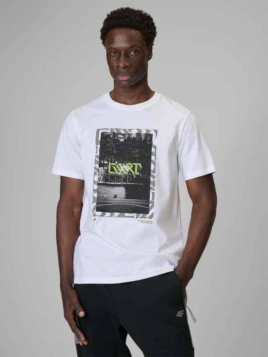 Zdjęcie produktu 4F T-shirt regular z nadrukiem męski - biały S