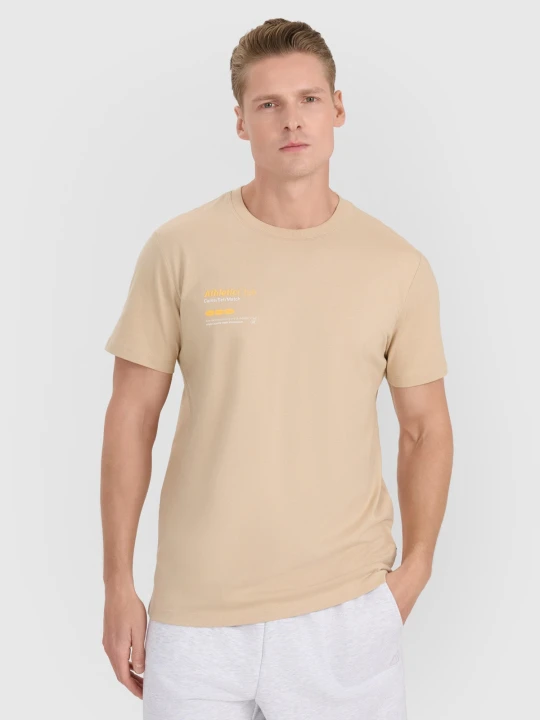 Zdjęcie produktu 4F T-shirt regular z nadrukiem męski - brązowy S