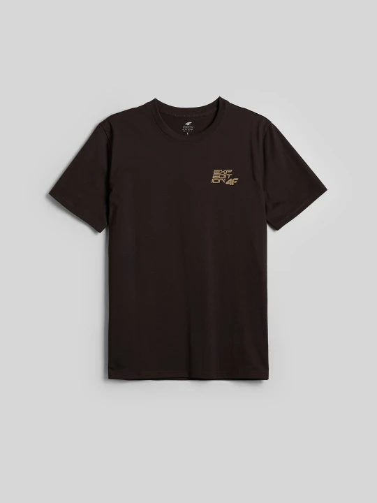 Zdjęcie produktu 4F T-shirt regular z nadrukiem męski - brązowy XXL