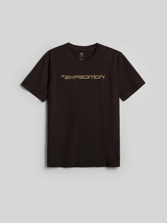 Zdjęcie produktu 4F T-shirt regular z nadrukiem męski - brązowy S