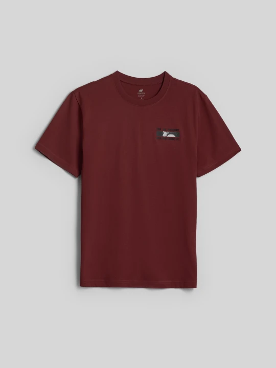 Zdjęcie produktu 4F T-shirt regular z nadrukiem męski - brązowy S