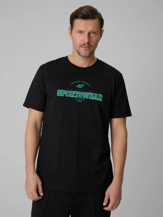 Zdjęcie produktu 4F T-shirt regular z nadrukiem męski - czarny S