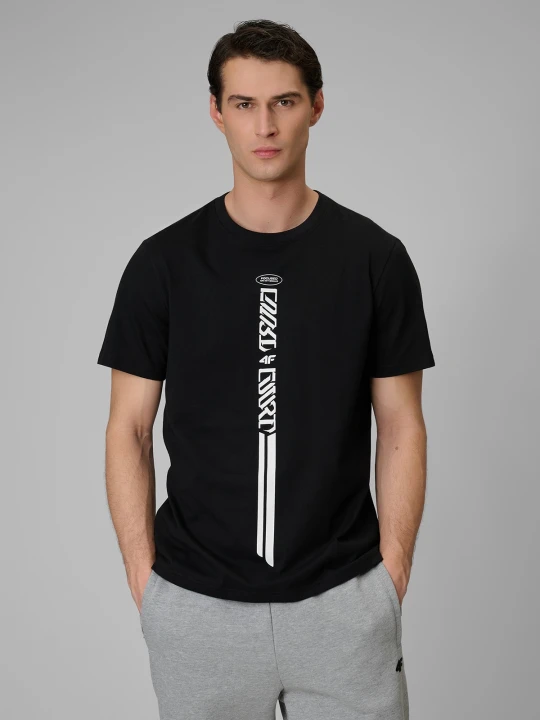 Zdjęcie produktu 4F T-shirt regular z nadrukiem męski - czarny XL