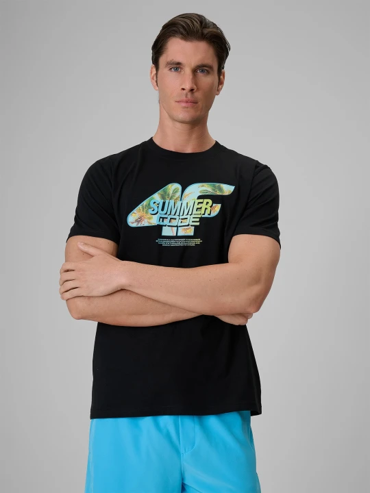 Zdjęcie produktu 4F T-shirt regular z nadrukiem męski - czarny S