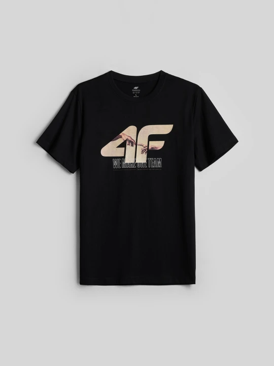 Zdjęcie produktu 4F T-shirt regular z nadrukiem męski - czarny L