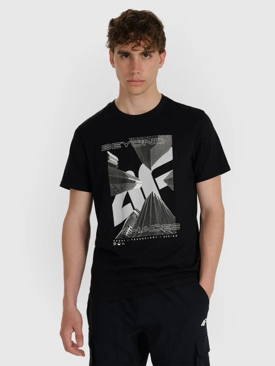 Zdjęcie produktu 4F T-shirt regular z nadrukiem męski - czarny M