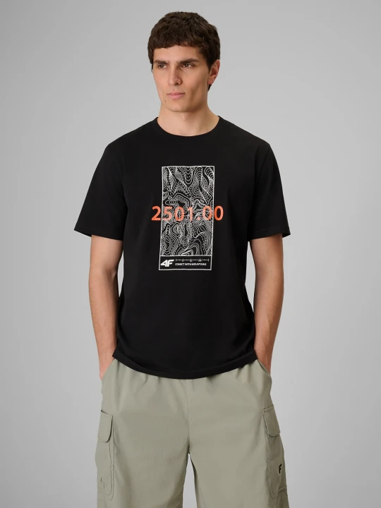 Zdjęcie produktu 4F T-shirt regular z nadrukiem męski - czarny S