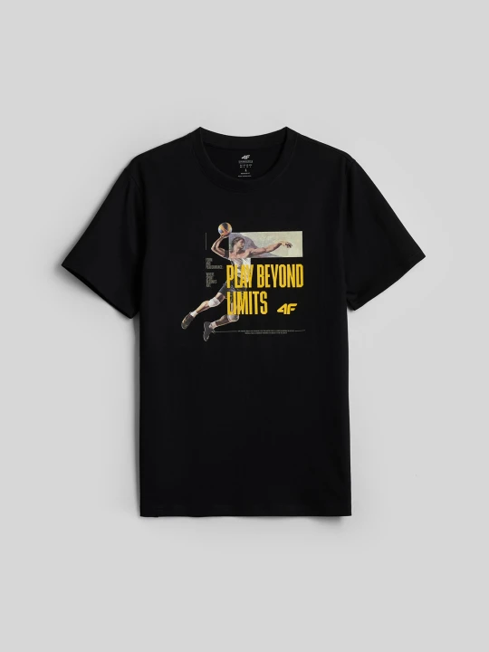 Zdjęcie produktu 4F T-shirt regular z nadrukiem męski - czarny L