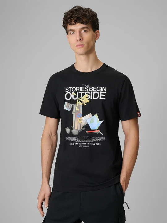 Zdjęcie produktu 4F T-shirt regular z nadrukiem męski - czarny S
