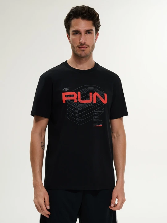 Zdjęcie produktu 4F T-shirt regular z nadrukiem męski - czarny L