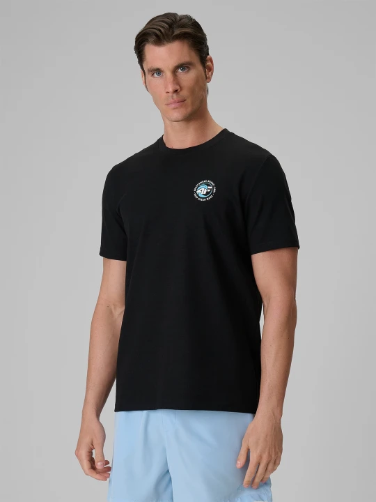 Zdjęcie produktu 4F T-shirt regular z nadrukiem męski - czarny XXL