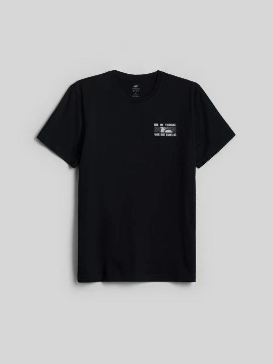 Zdjęcie produktu 4F T-shirt regular z nadrukiem męski - czarny XXL