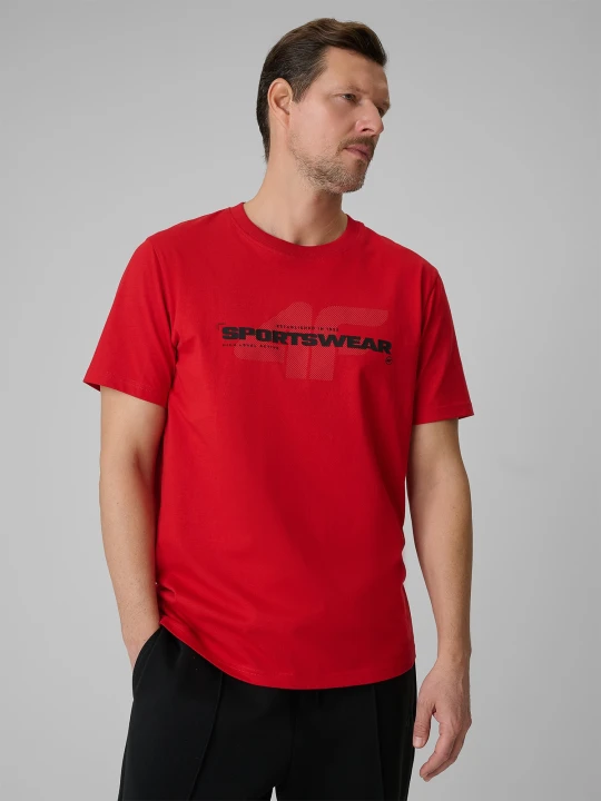 Zdjęcie produktu 4F T-shirt regular z nadrukiem męski - czerwony S