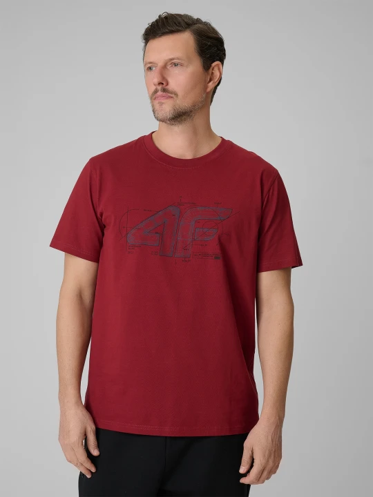 Zdjęcie produktu 4F T-shirt regular z nadrukiem męski - czerwony S
