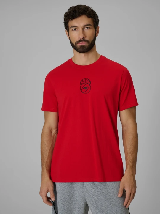 Zdjęcie produktu 4F T-shirt regular z nadrukiem męski - czerwony M