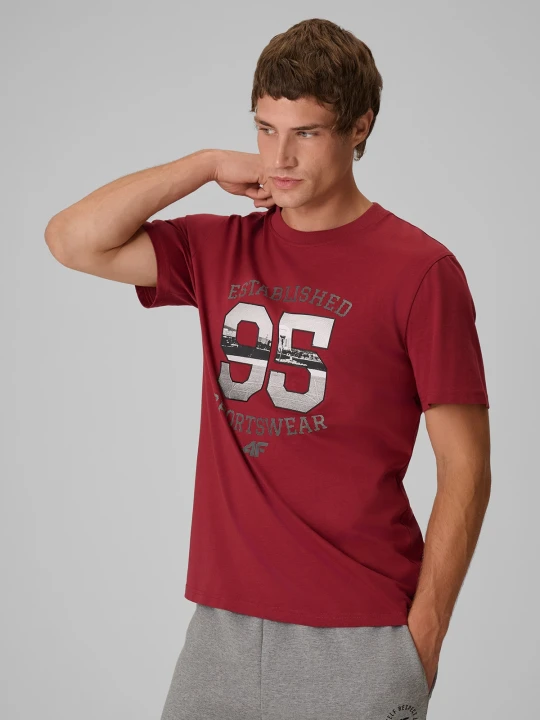 Zdjęcie produktu 4F T-shirt regular z nadrukiem męski - czerwony XL