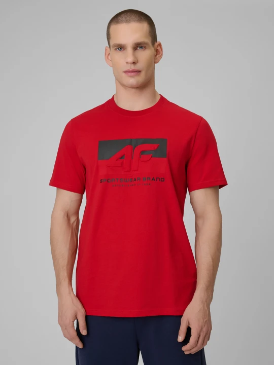 Zdjęcie produktu 4F T-shirt regular z nadrukiem męski - czerwony XXL
