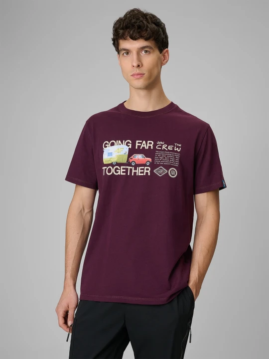 Zdjęcie produktu 4F T-shirt regular z nadrukiem męski - fioletowy M