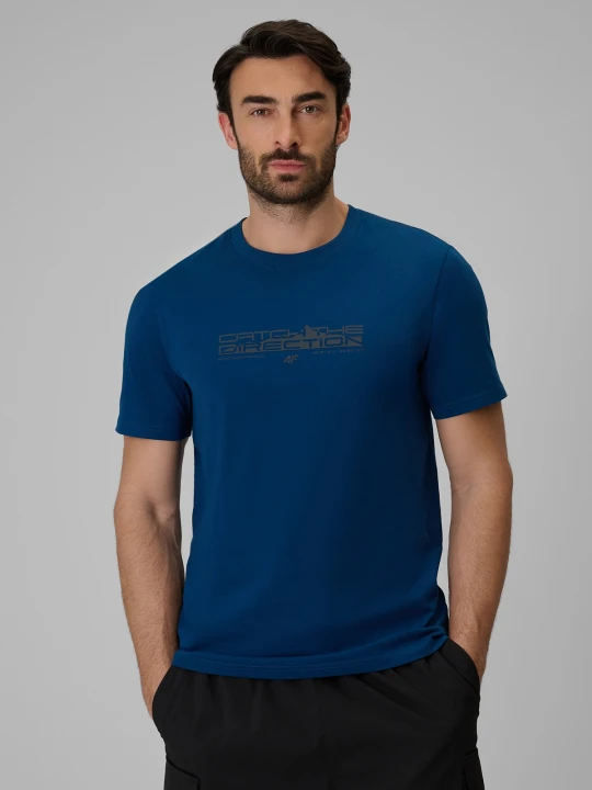 Zdjęcie produktu 4F T-shirt regular z nadrukiem męski - granatowy S