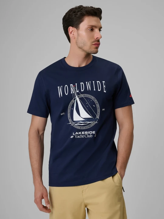 Zdjęcie produktu 4F T-shirt regular z nadrukiem męski - granatowy S