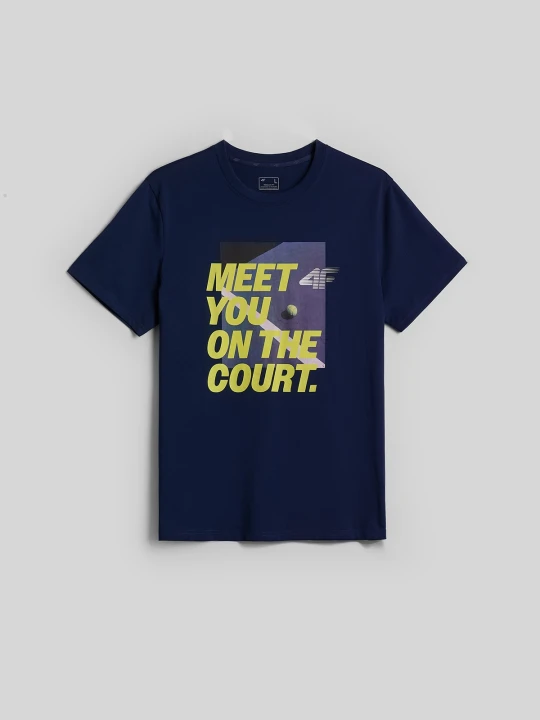 Zdjęcie produktu 4F T-shirt regular z nadrukiem męski - granatowy M