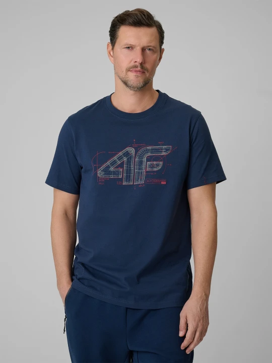 Zdjęcie produktu 4F T-shirt regular z nadrukiem męski - granatowy S