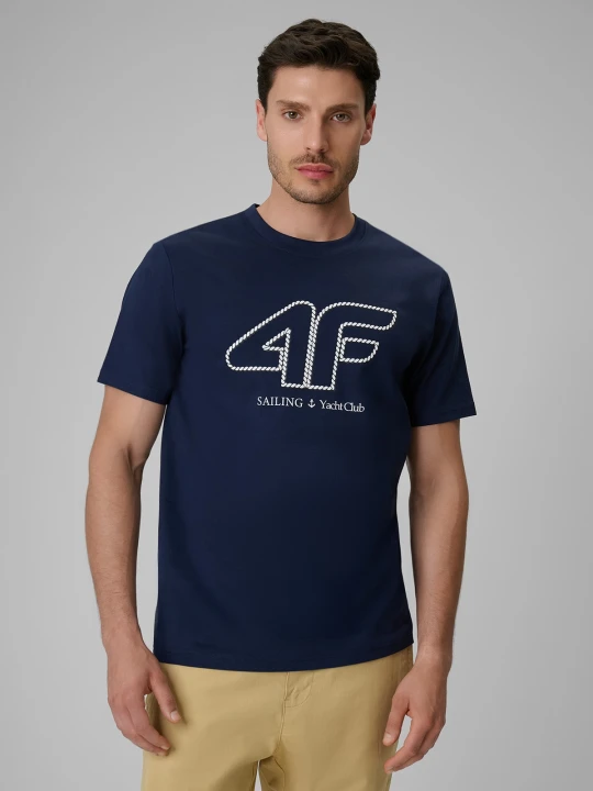 Zdjęcie produktu 4F T-shirt regular z nadrukiem męski - granatowy M