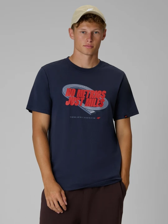 Zdjęcie produktu 4F T-shirt regular z nadrukiem męski - granatowy M