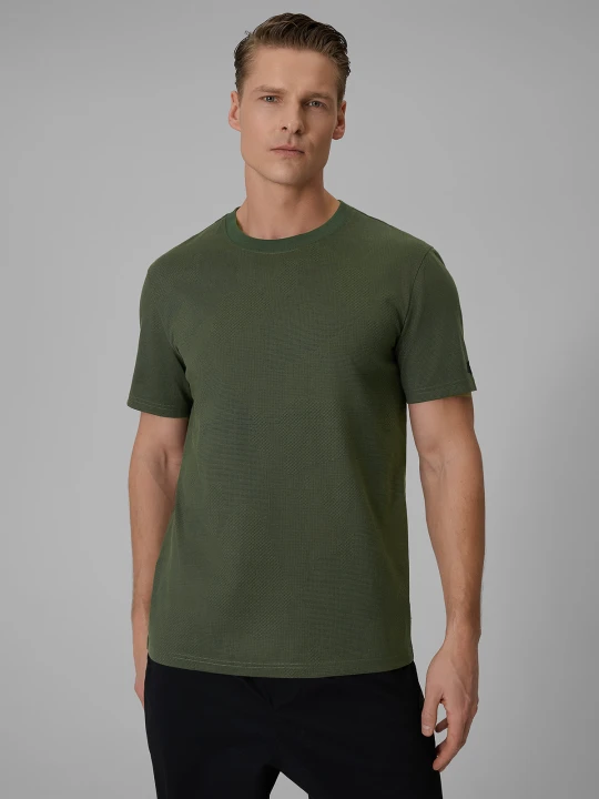 Zdjęcie produktu 4F T-shirt regular z nadrukiem męski - khaki S zielony