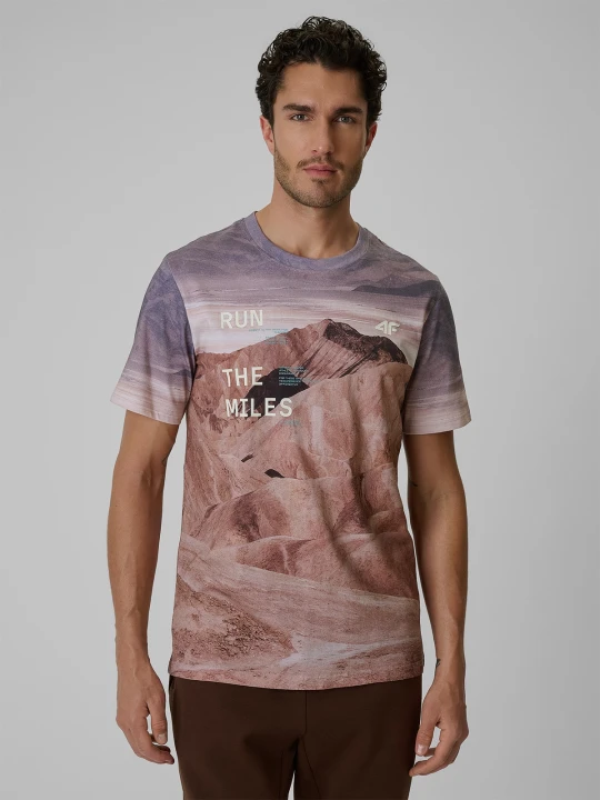 Zdjęcie produktu 4F T-shirt regular z nadrukiem męski - multikolor M