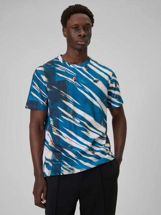 Zdjęcie produktu 4F T-shirt regular z nadrukiem męski - multikolor XXL