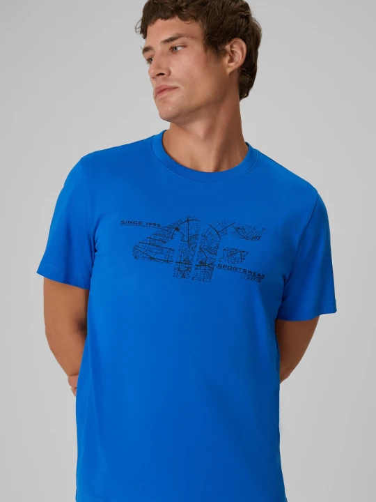 Zdjęcie produktu 4F T-shirt regular z nadrukiem męski - niebieski XL