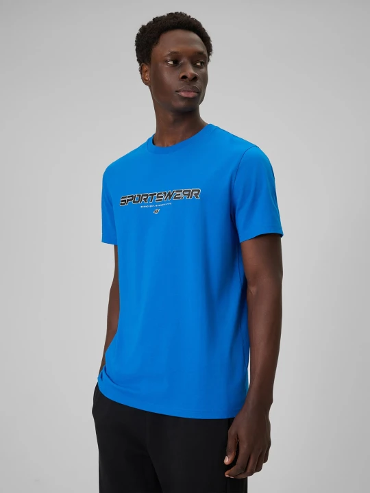 Zdjęcie produktu 4F T-shirt regular z nadrukiem męski - niebieski S