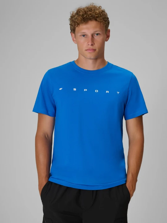 Zdjęcie produktu 4F T-shirt regular z nadrukiem męski - niebieski XXL