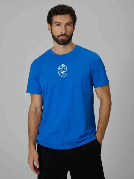 Zdjęcie produktu 4F T-shirt regular z nadrukiem męski - niebieski M