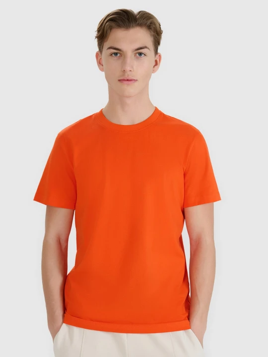 Zdjęcie produktu 4F T-shirt regular z nadrukiem męski - pomarańczowy XXL