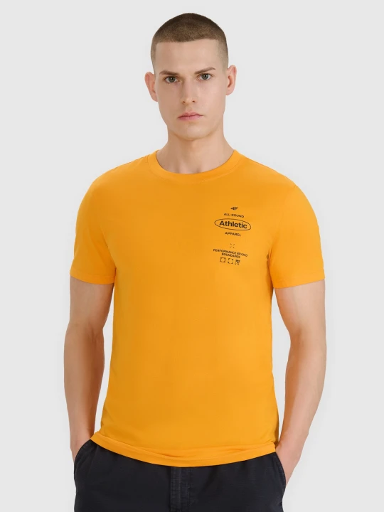 Zdjęcie produktu 4F T-shirt regular z nadrukiem męski - pomarańczowy S