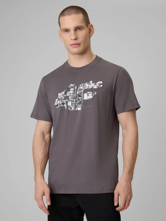 Zdjęcie produktu 4F T-shirt regular z nadrukiem męski - szary M